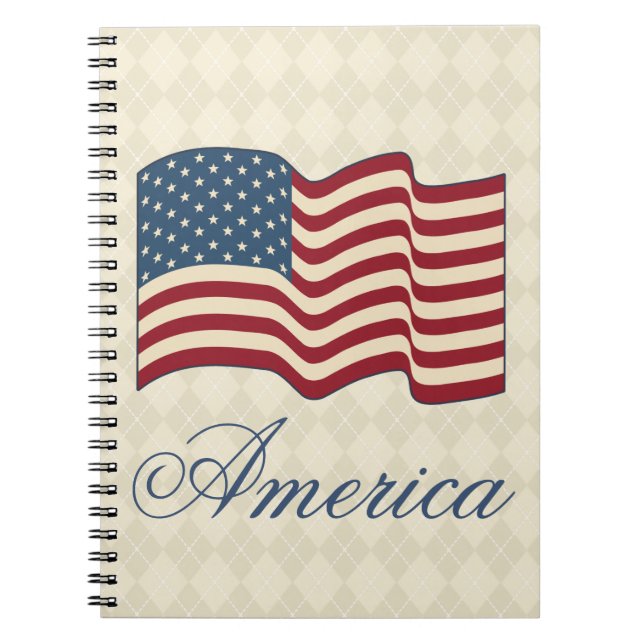 American Flag Notebook School Journal Gift (Front)