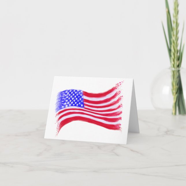 American Flag Notecard Stationery  (Front)