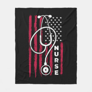 American Flag Nurse 1 Fleece Blanket