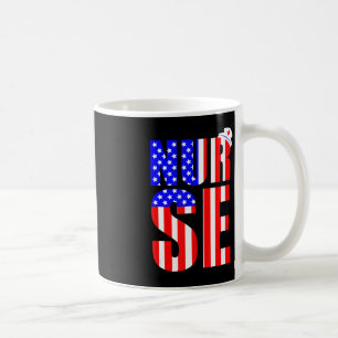 American Flag Nurse 4th Of July RN LPN Nursing Mem Coffee Mug