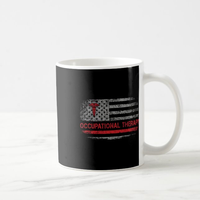 American Flag Occupational Therapy Ot Student Back Coffee Mug (Right)