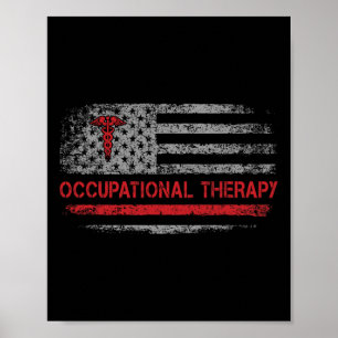 American Flag Occupational Therapy Ot Student Back Poster