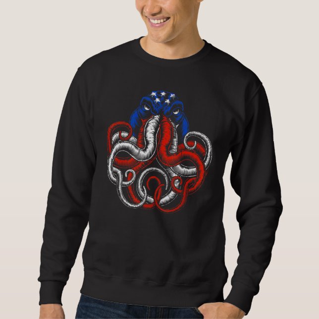 American Flag Octopus Sweatshirt (Front)