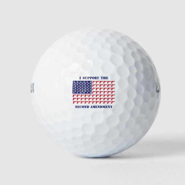 American-Flag-of-Guns-Pistol---2nd-Amendment Golf Balls (Front)