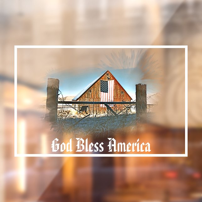 *~* American Flag Old Barn GOD BLESS AMERICA AR19 (Sheet 2)