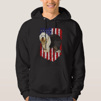 American Flag Old English Sheepdog 4th Of July USA Hoodie