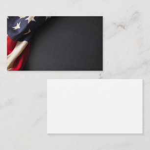 American Flag on a Chalkboard Business Card