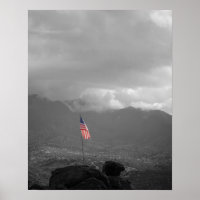 American Flag on a Cliff in Arizona Coloured 16x20