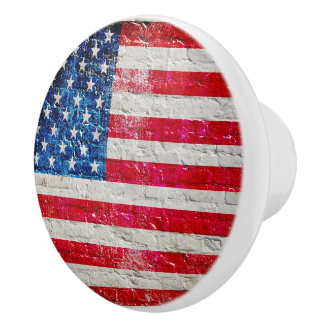 American Flag on Bricks Door Knob (Right)