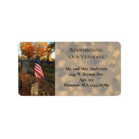 American Flag on Historical Grave Marker / Fall /