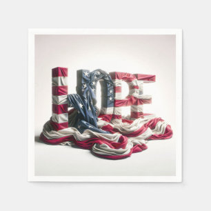 American Flag On HOPE Napkin