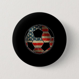 American Flag On Soccer Ll - Soccer Ll Flag  6 Cm Round Badge