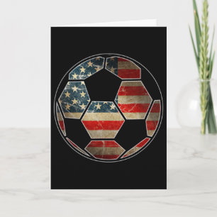 American Flag On Soccer Ll - Soccer Ll Flag Card