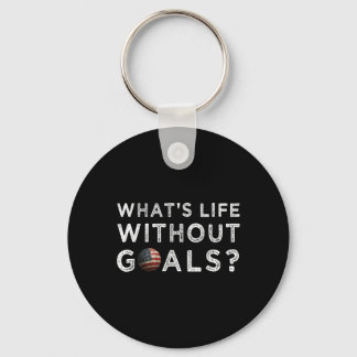 American Flag On Soccer Ll Sport What's Life Witho Key Ring