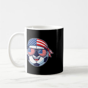 American Flag On Soccer Ll Wearing Sungles Ndana Coffee Mug