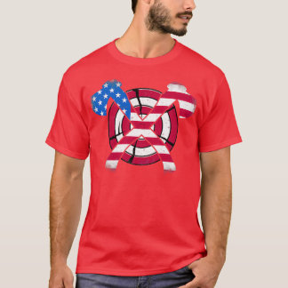 American Flag on Throwing Axe Funny Axe Thrower T-Shirt