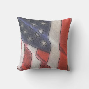 American Flag Outdoor Pillow