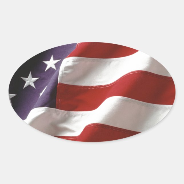 American Flag Oval Sticker (Front)
