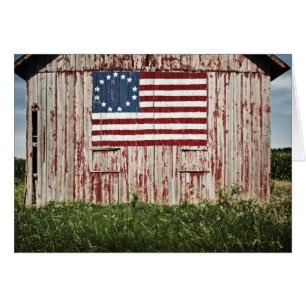 American flag painted on barn