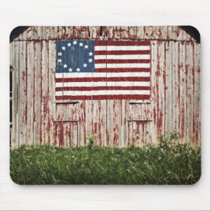 American flag painted on barn mouse pad