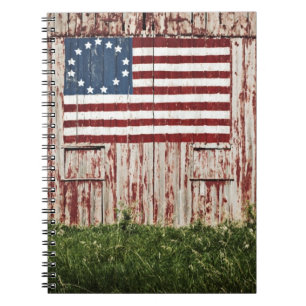 American flag painted on barn notebook
