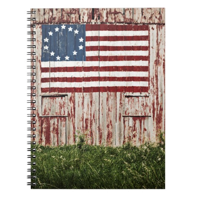 American flag painted on barn notebook (Front)