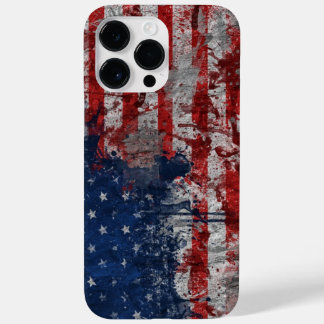 American Flag Painted on Grunge Wall Case-Mate iPhone 14 Pro Max Case