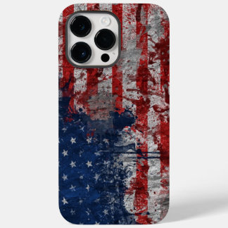 American Flag Painted on Grunge Wall Case-Mate iPhone 14 Pro Max Case