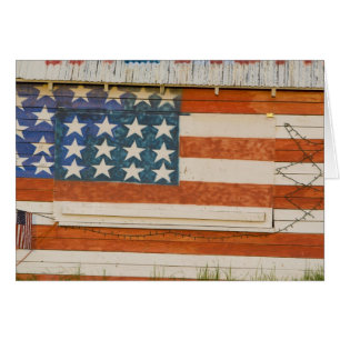 American flag painted onto fireworks stand near
