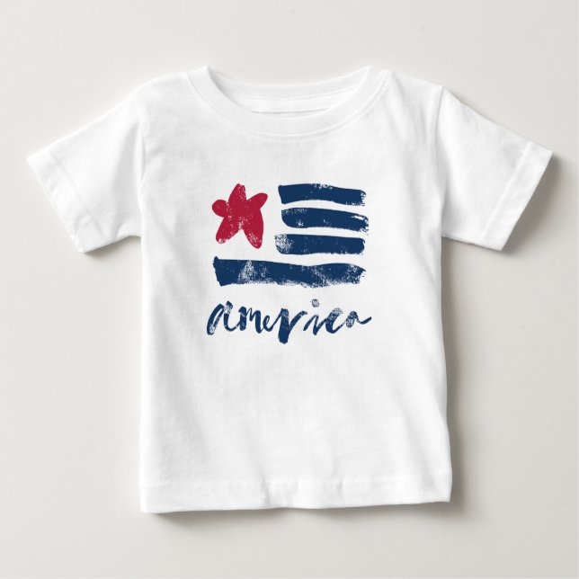 American Flag Paintstrokes Baby T-Shirt (Front)