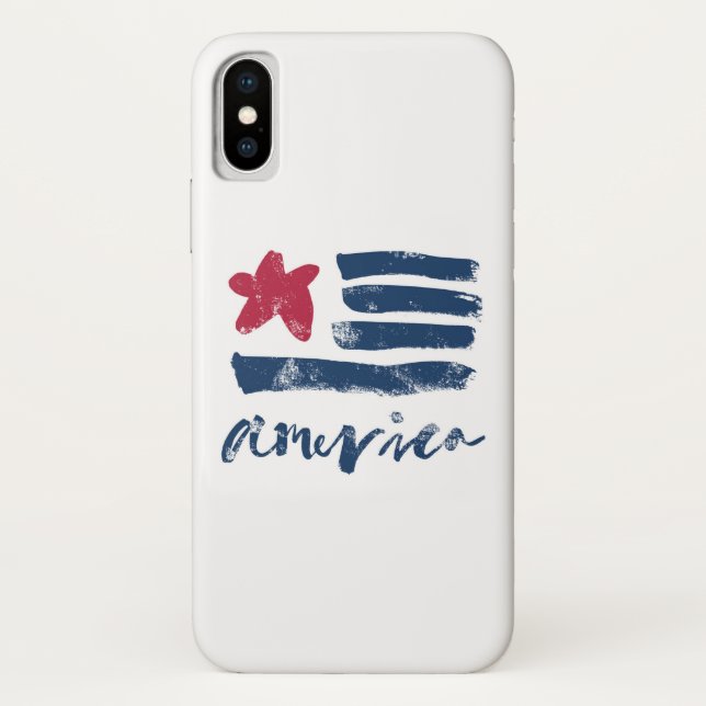 American Flag Paintstrokes Case-Mate iPhone Case (Back)
