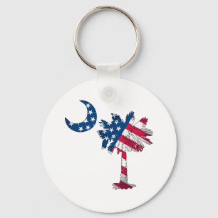 American Flag Palmetto Key Ring