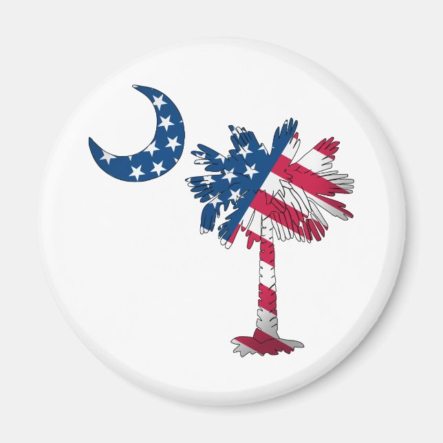 American Flag Palmetto Magnet (Front)