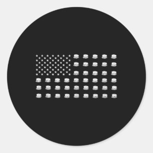 American Flag Pancakes Food Usa Patriotism Patriot Classic Round Sticker