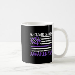 American Flag Pancreatic Cancer Awareness  Coffee Mug