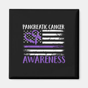 American Flag Pancreatic Cancer Awareness  Magnet