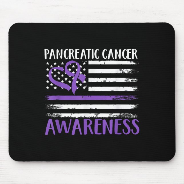 American Flag Pancreatic Cancer Awareness  Mouse Pad (Front)