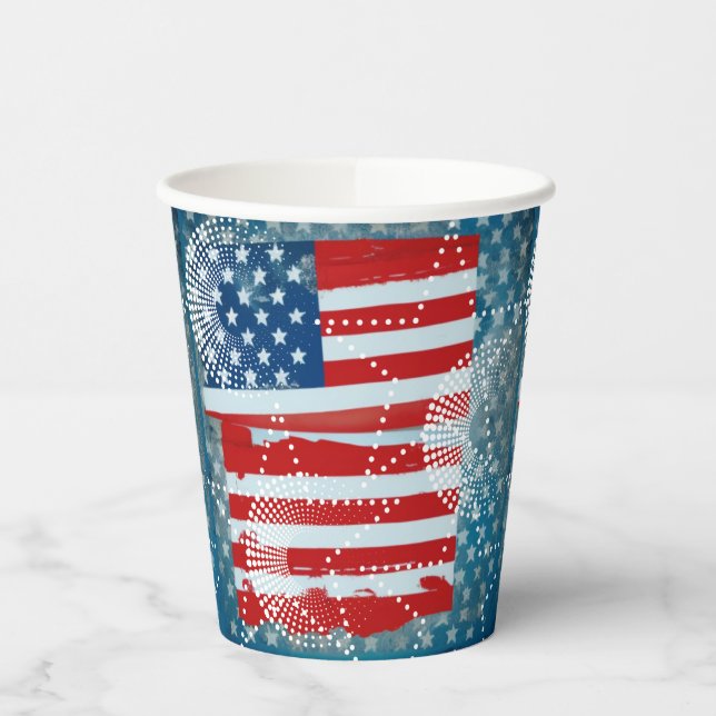 American Flag Paper Cups (Left)