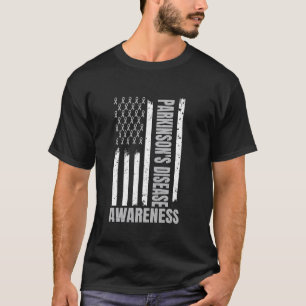 American Flag Parkinson's Disease Awareness Americ T-Shirt