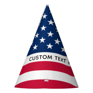 American Flag Party Hats Personalised Custom Text
