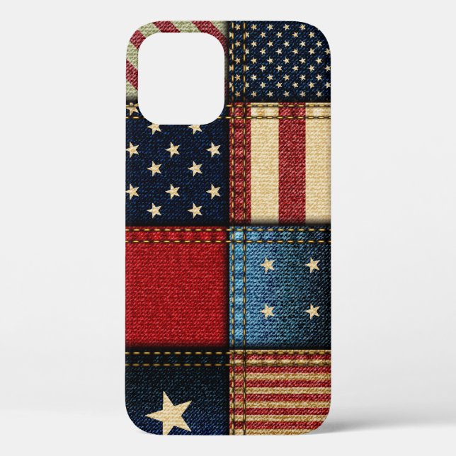 American Flag, Patchwork Seamless Pattern. Case-Mate iPhone Case (Back)