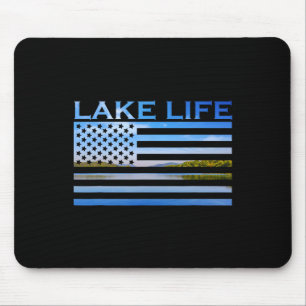 American Flag Patriot Fishing At The Lake This Is Mouse Pad