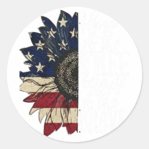 American Flag Patriot Home Of The Free Because Of  Classic Round Sticker