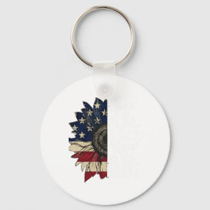 American Flag Patriot Home Of The Free Because Of Key Ring