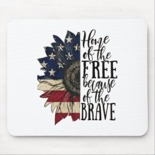 American Flag Patriot Home Of The Free Because Of Mouse Pad