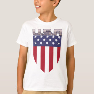 American Flag patriot shield T-Shirt