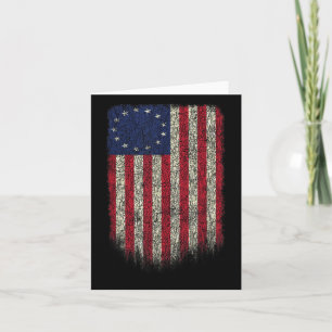 American Flag Patriotic 1776 Betsy Ross Usa Distre Card