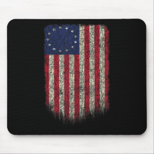American Flag Patriotic 1776 Betsy Ross Usa Distre Mouse Pad