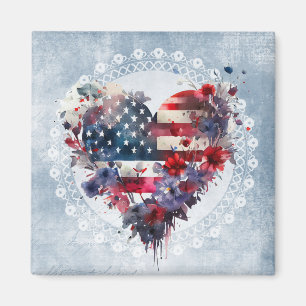 American flag patriotic 4th July independence day Magnet
