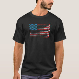 American Flag Patriotic 4th Of July Hockey T Shir T-Shirt
